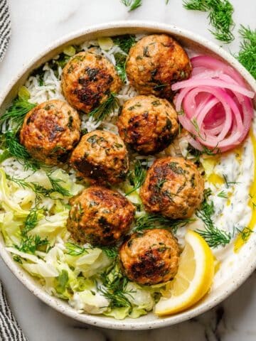 Soft and Tender Baked Greek Chicken Meatballs - No Breadcrumbs Recipe