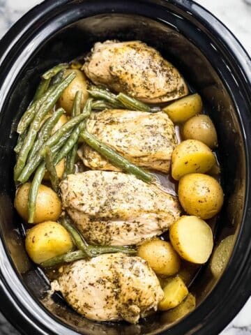 Slow Cooker Chicken and Potatoes with Green Beans and Ranch Seasoning Recipe