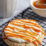 Copycat Crumbl Salted Caramel Cheesecake Cookies with Cake Mix Recipe