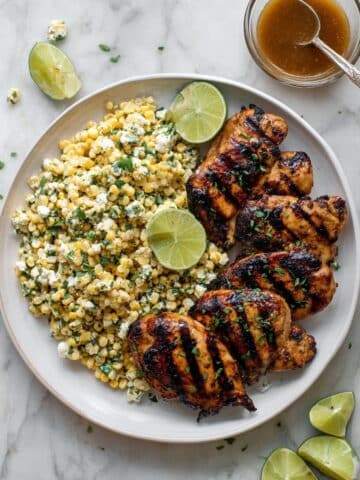 Grilled Hot Honey Chicken with Lime Corn Salad Recipe