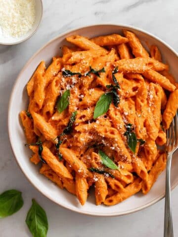 Roasted Red Pepper Pasta with Creamy Tomato Sauce Recipe