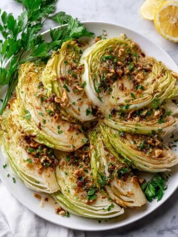 Braised Cabbage with Lemon, Parmesan, and Toasted Walnuts Recipe