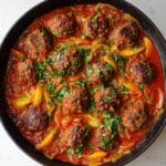Caramelized Onion Meatballs and Potatoes Recipe