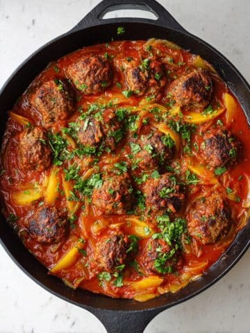 Caramelized Onion Meatballs and Potatoes Recipe