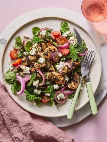 Greek Chicken Salad with Lemon Oregano Vinaigrette and Pickled Red Onions Recipe