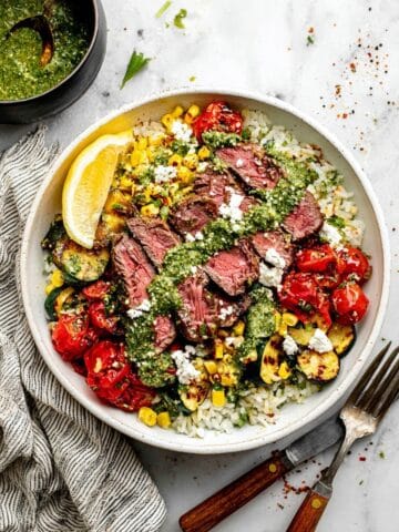 30-Minute Grilled Chimichurri Steak Bowl Recipe