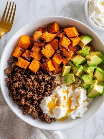 Sweet Potato Beef Cottage Cheese Bowl Recipe