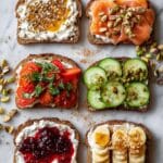 Cottage Cheese Toast with Smoked Salmon and Fresh Toppings Recipe