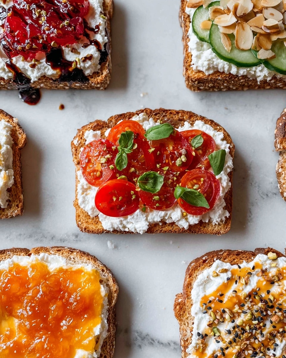 Toast Base Cottage Cheese Toast with Smoked Salmon & Fresh Toppings