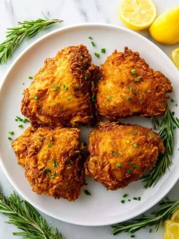 Crispy Oven-Finished Buttermilk Fried Chicken Thighs Recipe