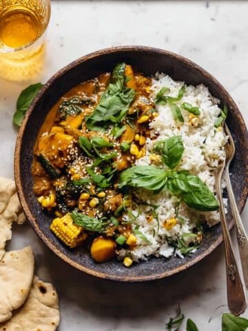 Spicy Coconut Basil Chicken Curry with Garden Vegetables Recipe