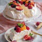 Classic Pavlova with Fresh Fruit and Whipped Cream Recipe