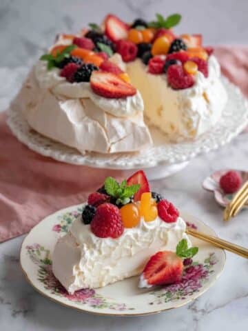 Classic Pavlova with Fresh Fruit and Whipped Cream Recipe