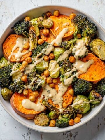 Roasted Chickpea & Veggie Bowl with Tahini Lemon Dressing Recipe