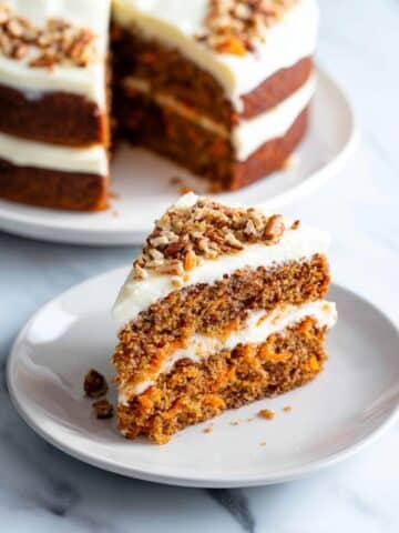 Easy Carrot Cake with Cream Cheese Frosting and Pecan Topping Recipe