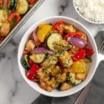 Sheet Pan Chicken & Veggies {Easy Kabob Alternative} Recipe