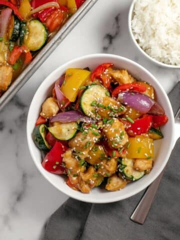 Sheet Pan Chicken & Veggies {Easy Kabob Alternative} Recipe