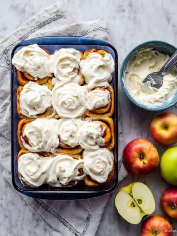 Apple Pumpkin Cinnamon Rolls with Cream Cheese Frosting Recipe