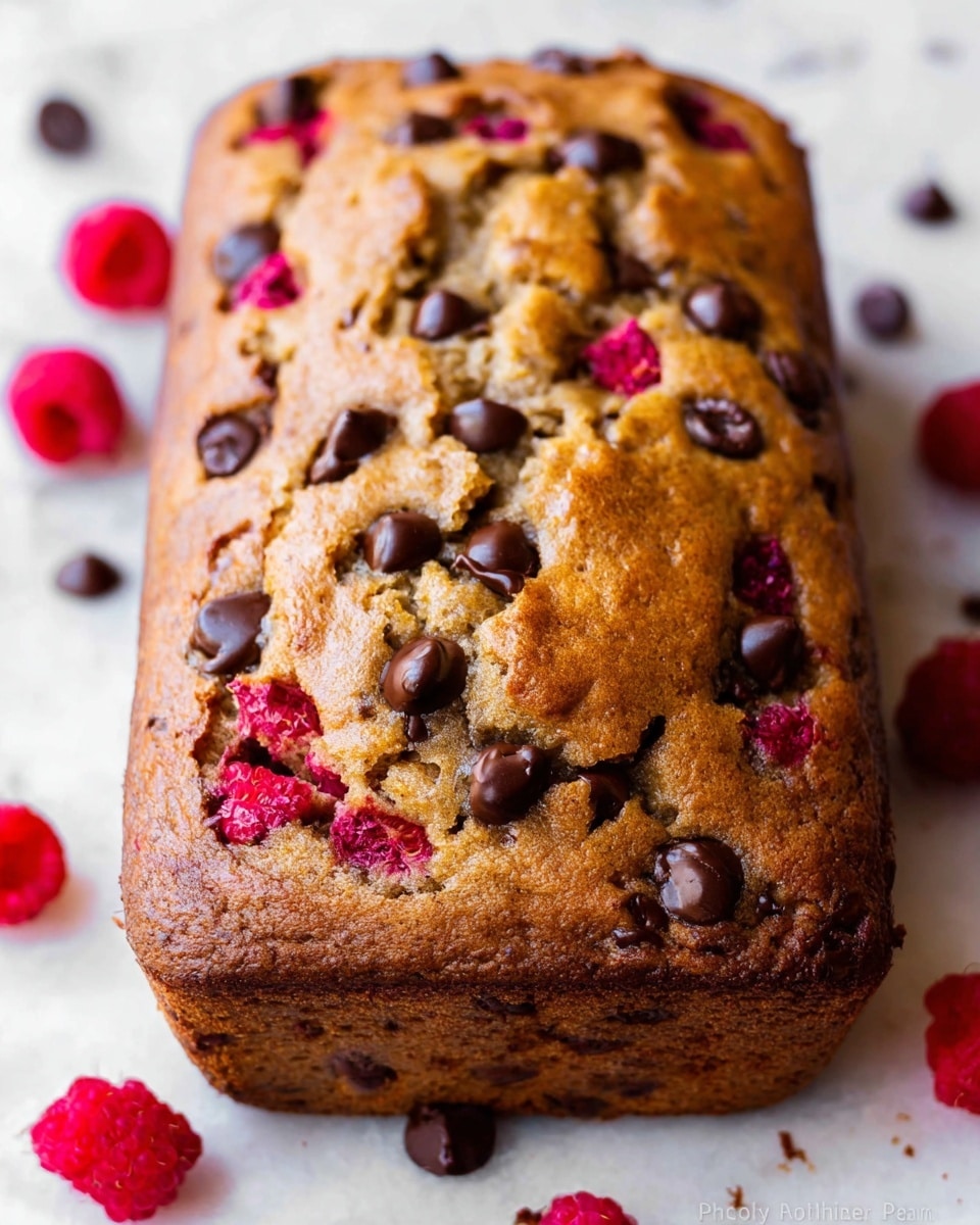 Dark Chocolate Chip Raspberry Banana Bread – Irresistible & Easy