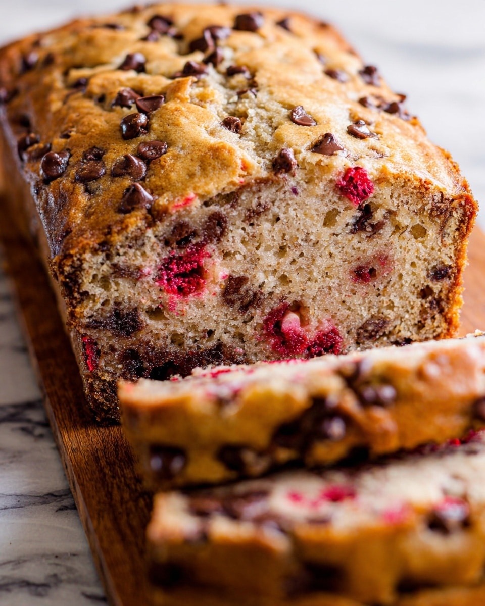 Dark Chocolate Chip Raspberry Banana Bread – Irresistible & Easy