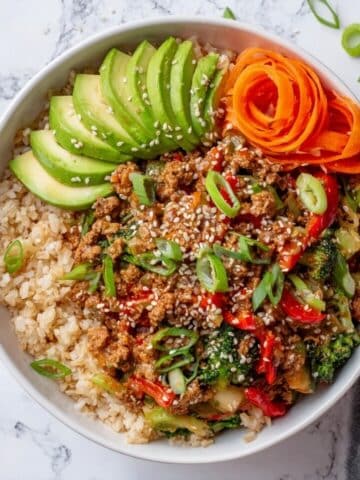 Ground Turkey Teriyaki Rice Bowl Recipe