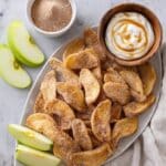 April Fools Apple Fries with Cinnamon Sugar and Caramel Dip Recipe