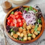 Spring Mix Salad with Herb-Crusted Croutons and Balsamic Vinaigrette Recipe