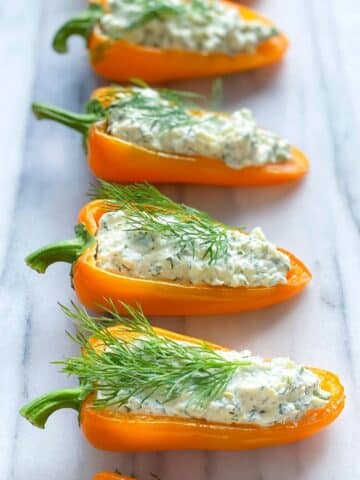 Mini ‘Carrot’ Peppers Stuffed with Herb Cream Cheese Recipe