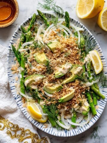 Asparagus and Avocado Salad with Toasted Breadcrumbs and Fennel Recipe