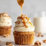 Carrot Cake Cupcakes with Cream Cheese Frosting and Caramel Drizzle Recipe