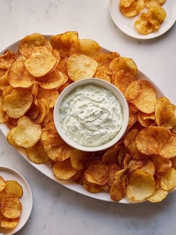 Dutch-Oven Kettle Chips With Onion Dip Recipe