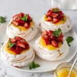 Mini Pavlovas with Lemon Curd and Fresh Strawberry Topping Recipe