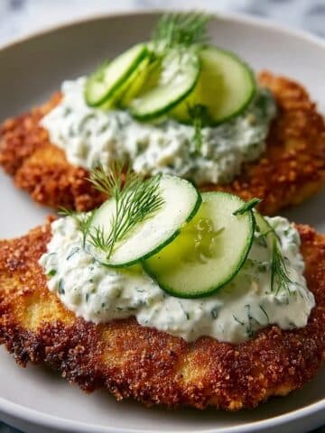 Crispiest Chicken with Crème Fraîche Dill Pickle Sauce Recipe