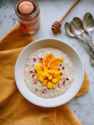 Coconut Rice Pudding with Mangos and Honey Recipe
