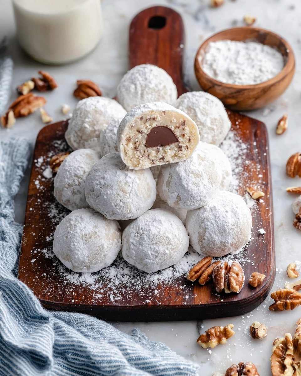 This image shows soft chocolate cookies with a dense, cracked texture forming the base layer. On top of each cookie is a slightly thick, light caramel-colored frosting mixed with bits of nuts and some shredded coconut, creating a rough and uneven surface for the second layer. Around the cookies, whole and halved pecans and scattered coconut flakes add extra texture. The cookies are placed closely together on a piece of light brown parchment paper, all set on a white marbled surface. photo taken with an iphone --ar 4:5 --v 7