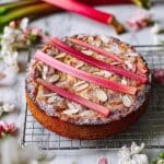 Rhubarb-Almond Cake with Orange and Sliced Almonds Recipe
