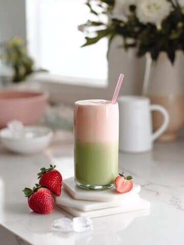Strawberry Matcha Latte with Sweet Cream Recipe