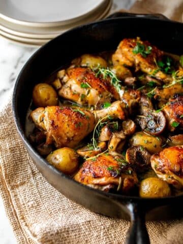 Artichoke Chicken with Lemon, Tarragon, and Potatoes Recipe