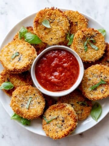 Crispy Baked Eggplant with Basil and Marinara Recipe