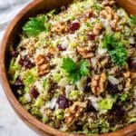 Shaved Raw Brussels Sprouts Cranberry Quinoa Salad Recipe