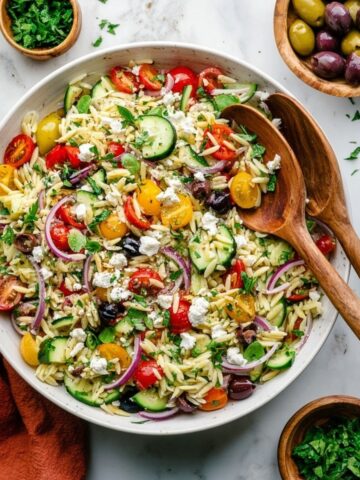 Herby Olive Italian Orzo Salad Recipe
