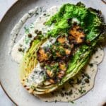 Grilled Romaine Salad with Pan-Seared Maitake Mushrooms and Furikake Dressing Recipe