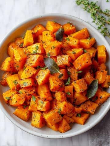 Roasted Butternut Squash with Sage and Maple Recipe