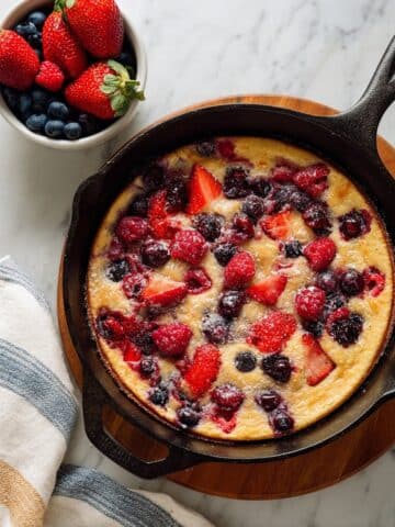 Berry and Cherry Clafoutis with Almond-Infused Custard Recipe