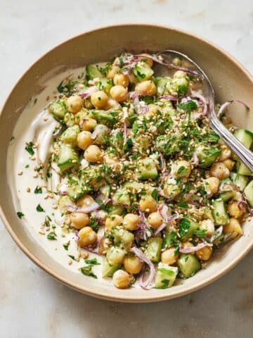 Mediterranean Chickpea Salad with Tahini Dressing Recipe