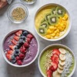 Vibrant Fruit and Veggie Smoothie Bowls Recipe
