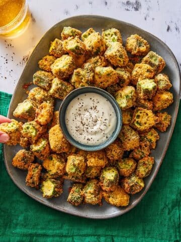 Crispy Fried Okra with Ranch Dipping Sauce Recipe
