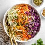 Healthy No-Mayo Coleslaw with Cilantro, Pepitas, and Toasted Almonds Recipe