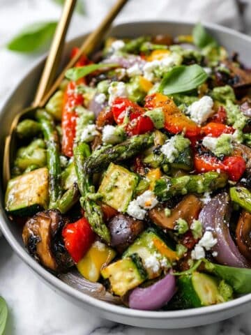 Chopped Grilled Vegetable Salad with Lemon Basil Vinaigrette Recipe