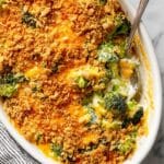Broccoli Casserole with Cheddar, Mayo, and Panko Breadcrumb Topping Recipe